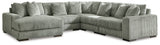 Furniture City Biloxi - Ashley Furniture - Lindyn Sectional - RAF 5-Piece Sectional with Chaise / Fog - 21105S6