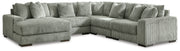 Furniture City Biloxi - Ashley Furniture - Lindyn Sectional - RAF 5-Piece Sectional with Chaise / Fog - 21105S6