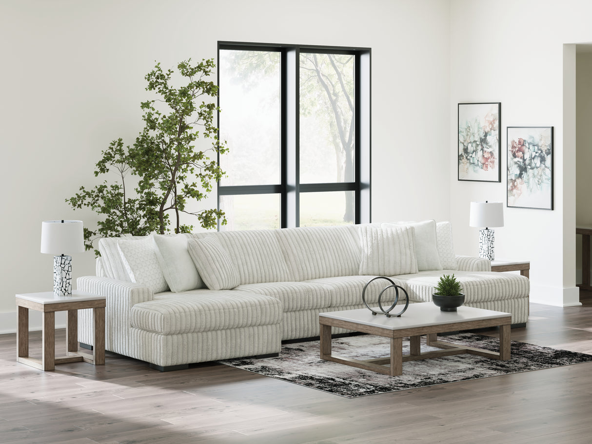Furniture City Biloxi - Ashley Furniture - Stupendous Sectional - RAF 4-Piece Sectional with Double Chaise / Alloy - 25903S5