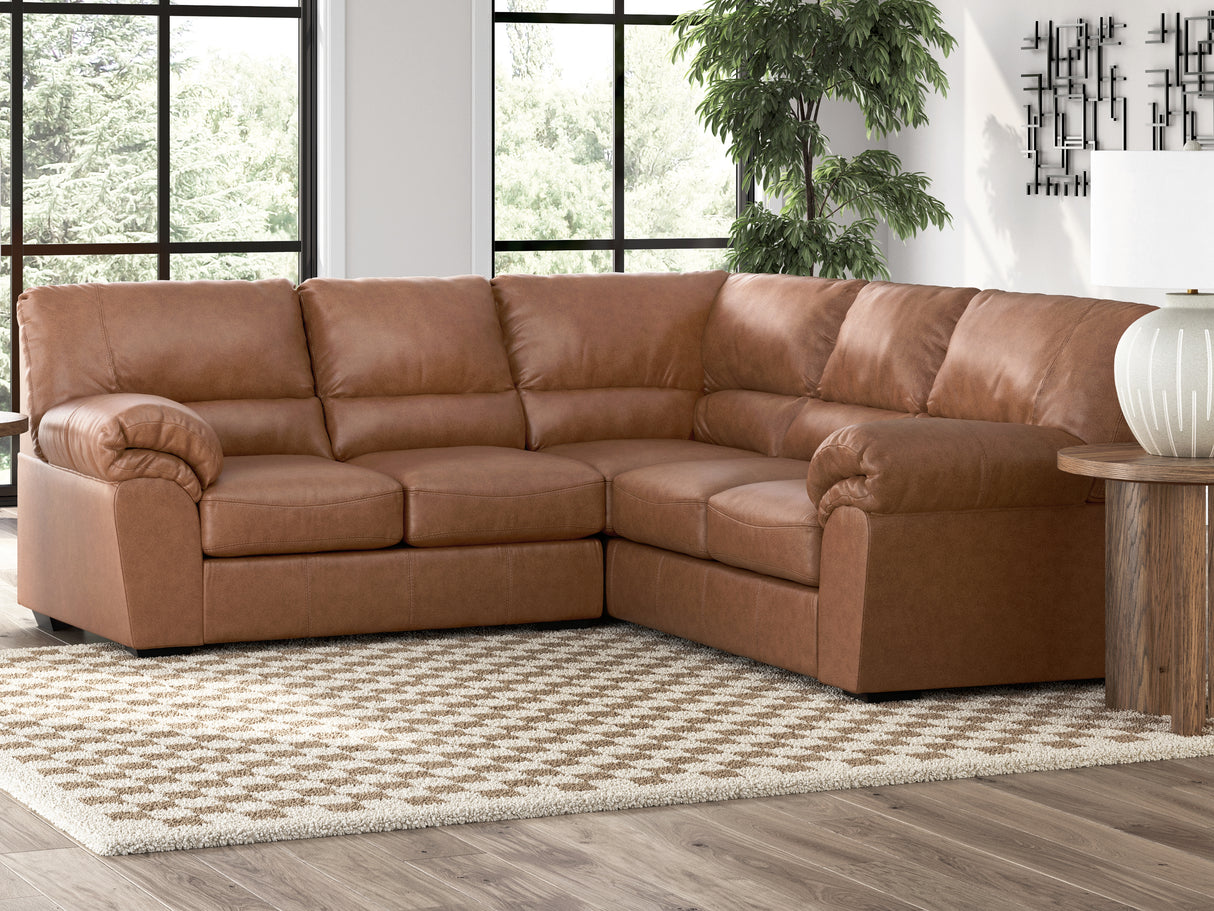 Furniture City Biloxi - Ashley Furniture - WillowBend Sectional - RAF 2-Piece Sectional / Caramel - PC27704S1