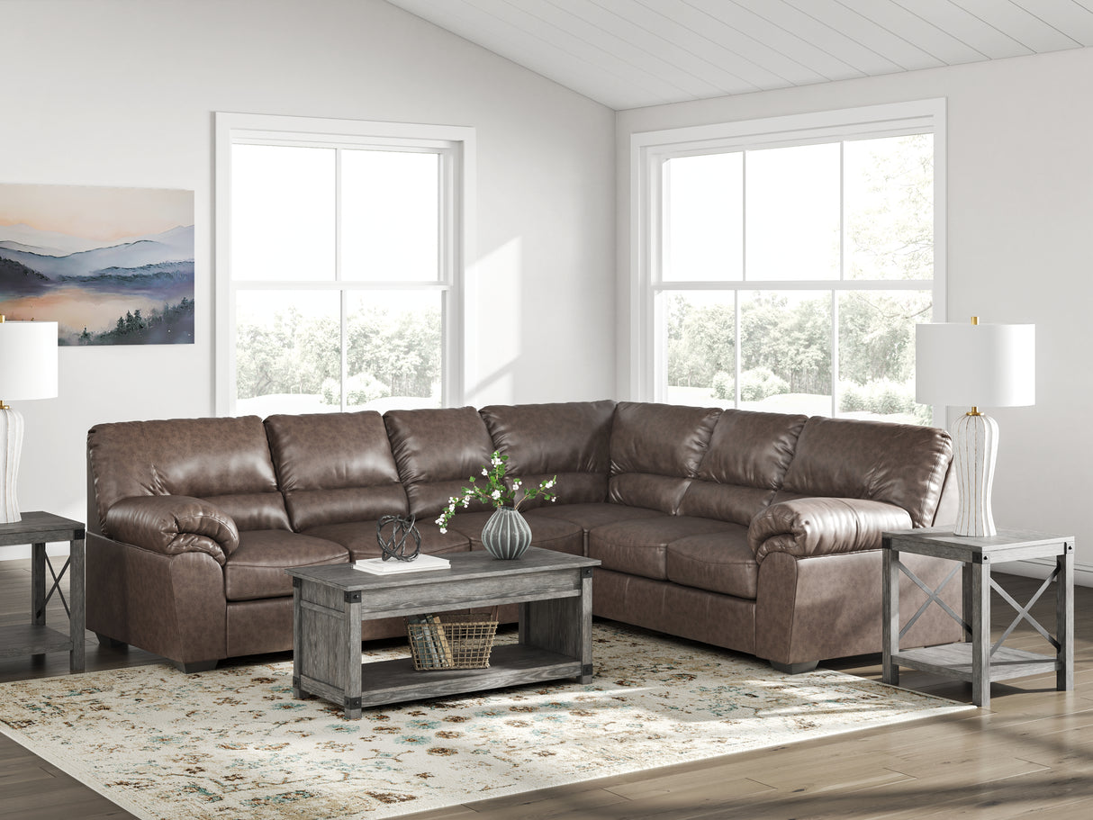 Furniture City Biloxi - Ashley Furniture - WillowBend Sectional - RAF 3-Piece Sectional / Umber - PC27705S3