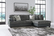 Furniture City Biloxi - Ashley Furniture - Brixley Pier Sectional - LAF 2-Piece Sectional with Chaise / Graphite - 29906S2