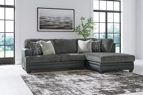 Furniture City Biloxi - Ashley Furniture - Brixley Pier Sectional - LAF 2-Piece Sectional with Chaise / Graphite - 29906S2