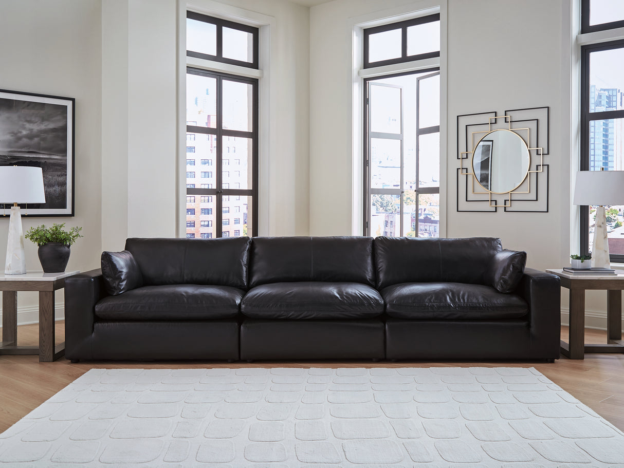 Furniture City Biloxi - Ashley Furniture - Emilia Sectional - RAF 3-Piece Sectional Sofa / Black - 30902S2