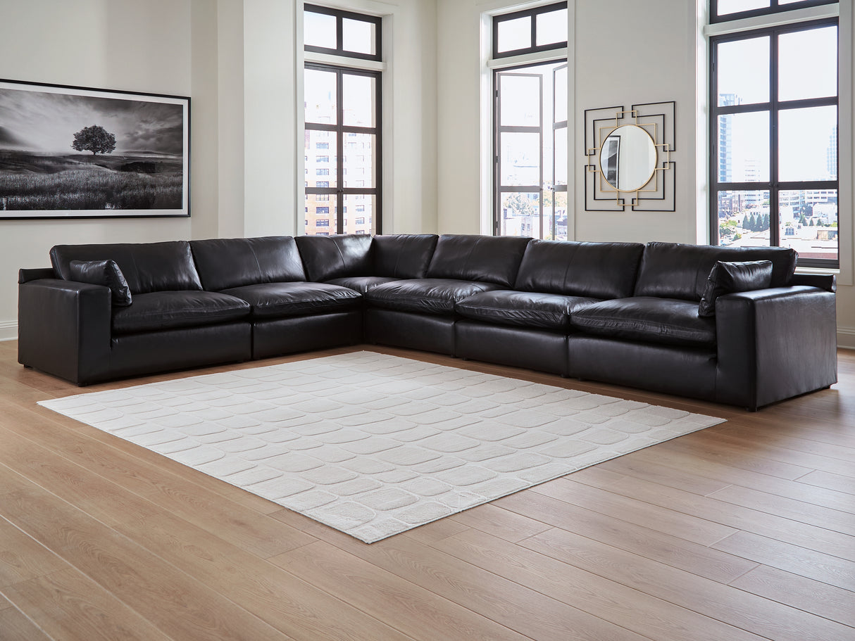 Furniture City Biloxi - Ashley Furniture - Emilia Sectional - RAF 6-Piece Sectional / Black - 30902S5