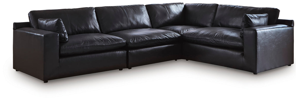 Furniture City Biloxi - Ashley Furniture - Emilia Sectional - RAF 4-Piece Sectional / Black - 30902S3