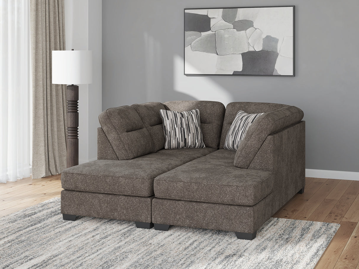 Furniture City Biloxi - Ashley Furniture - Olten Sectional - RAF 2-Piece Super Chaise / Graphite - 31305S3
