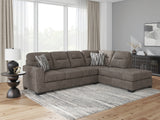 Furniture City Biloxi - Ashley Furniture - Olten Sectional - RAF 2-Piece Sectional with Chaise / Graphite - 31305S1