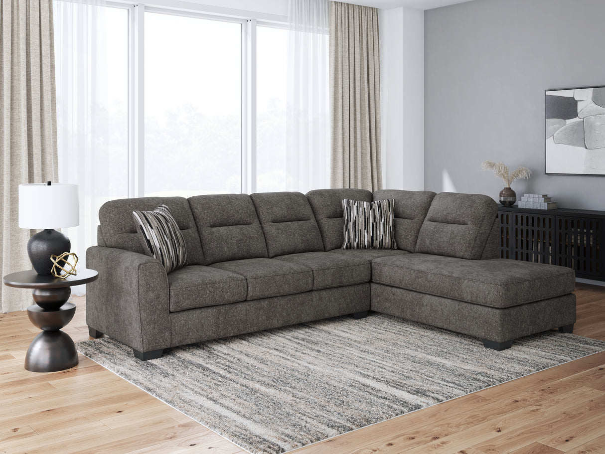 Furniture City Biloxi - Ashley Furniture - Olten Sectional - LAF 2-Piece Sectional with Chaise / Graphite - 31305S2
