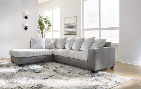 Furniture City Biloxi - Ashley Furniture - Clairette Court Sectional - LAF 2-Piece Sectional with Chaise / Alloy - 31503S2