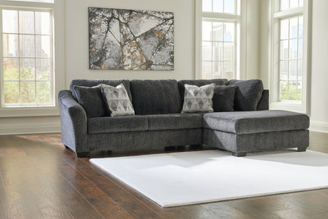 Furniture City Biloxi - Ashley Furniture - Biddeford Sectional - RAF 2-Piece Sectional with Chaise / Shadow - 35504S1