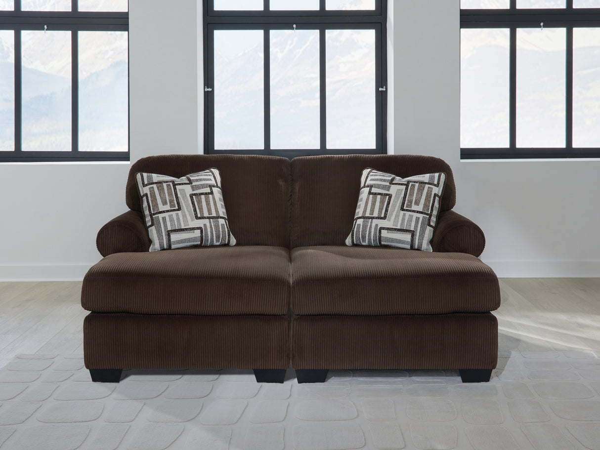 Furniture City Biloxi - Ashley Furniture - Kimlee Sectional - RAF 2-Piece Super Chaise / Chocolate - PC35603S4