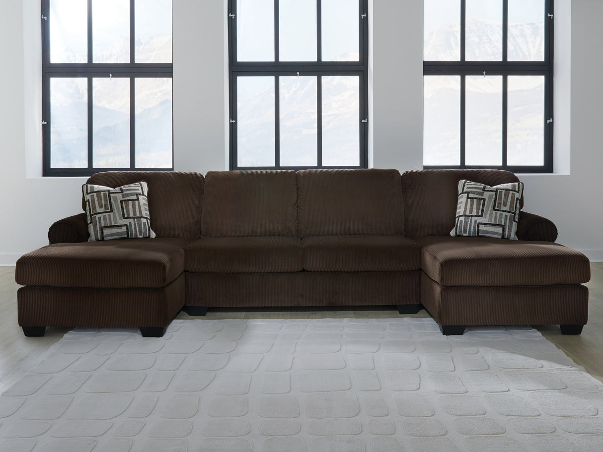 Furniture City Biloxi - Ashley Furniture - Kimlee Sectional - RAF 3-Piece Sectional with Double Chaise / Chocolate - PC35603S3