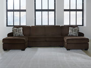 Furniture City Biloxi - Ashley Furniture - Kimlee Sectional - RAF 3-Piece Sectional with Double Chaise / Chocolate - PC35603S3