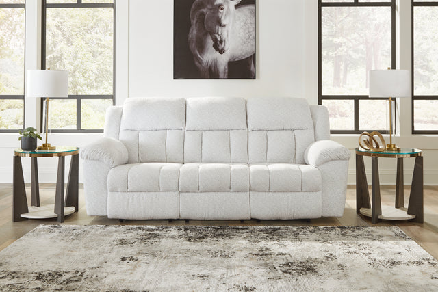 Furniture City Biloxi - Ashley Furniture - Frohn Living Room - DBL Rec Loveseat w/Console / Chocolate - 3740794