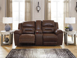 Furniture City Biloxi - Ashley Furniture - Stoneland Living Room - DBL REC PWR Loveseat w/Console / Chocolate - 3990496