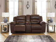 Furniture City Biloxi - Ashley Furniture - Stoneland Living Room - DBL REC PWR Loveseat w/Console / Chocolate - 3990496
