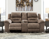 Furniture City Biloxi - Ashley Furniture - Stoneland Living Room - DBL REC PWR Loveseat w/Console / Fossil - 3990596