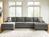 Furniture City Biloxi - Ashley Furniture - Revenna Sectional - RAF 3-Piece Sectional with Double Chaise / Greystone - PC48405S3