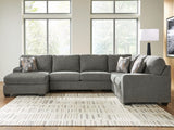 Furniture City Biloxi - Ashley Furniture - Revenna Sectional - RAF 3-Piece Sleeper Sectional with Chaise / Greystone - PC48405S5