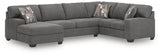 Furniture City Biloxi - Ashley Furniture - Newellen Sectional - RAF 3-Piece Sleeper Sectional with Chaise / Greystone - 48405S5