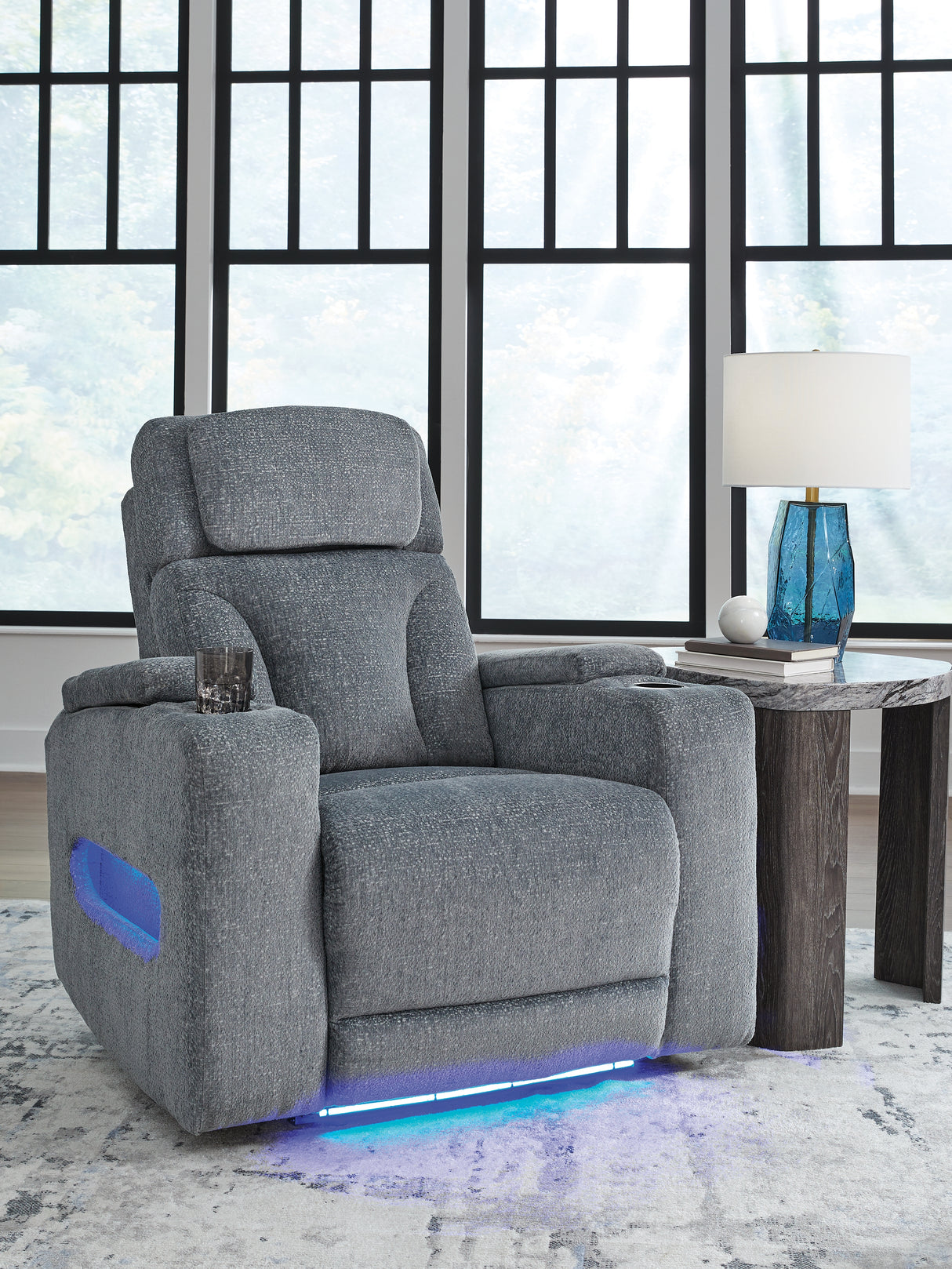 Furniture City Biloxi - Ashley Furniture - Studio Cave Living Room - PWR Recliner/ADJ Headrest / Steel - PC4980213