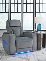 Furniture City Biloxi - Ashley Furniture - Studio Cave Living Room - PWR Recliner/ADJ Headrest / Steel - PC4980213