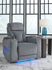 Furniture City Biloxi - Ashley Furniture - Studio Cave Living Room - PWR Recliner/ADJ Headrest / Steel - PC4980213