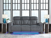 Furniture City Biloxi - Ashley Furniture - Studio Cave Living Room - PWR REC Loveseat/CON/ADJ HDRST / Steel - PC4980218