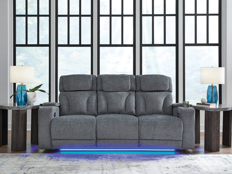 Furniture City Biloxi - Ashley Furniture - Studio Cave Living Room - PWR REC Loveseat/CON/ADJ HDRST / Steel - PC4980218