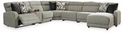 Furniture City Biloxi - Ashley Furniture - Colleyville Sectional - 7-Piece Power Reclining Sectional with Chaise / Stone - 54405S32