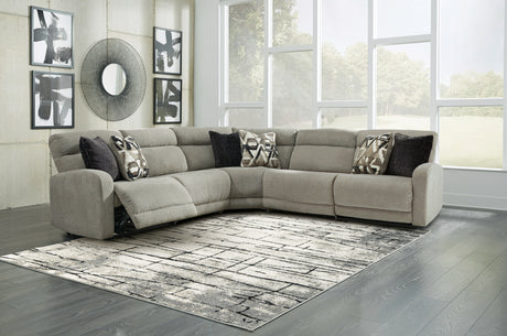 Furniture City Biloxi - Ashley Furniture - Colleyville Sectional - 7-Piece Power Reclining Sectional with Chaise / Stone - 54405S32