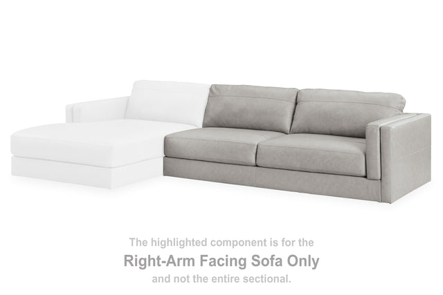 Furniture City Biloxi - Ashley Furniture - Amiata Sectional - RAF 2-Piece Sectional with Chaise / Glacier - 57404S1