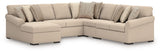 Furniture City Biloxi - Ashley Furniture - LadyMae Sectional - RAF 5-Piece Sectional with Chaise / Twill - 59404S8