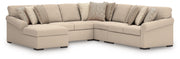 Furniture City Biloxi - Ashley Furniture - LadyMae Sectional - RAF 5-Piece Sectional with Chaise / Twill - 59404S8
