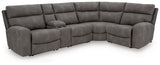Furniture City Biloxi - Ashley Furniture - Next-Gen DuraPella Sectional - 5-Piece Power Reclining Sectional / Slate - 61003S5