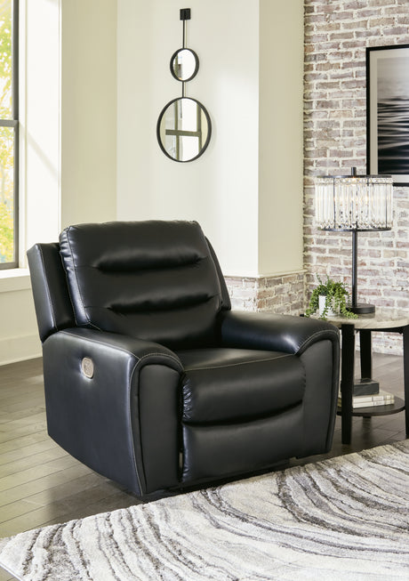 Furniture City Biloxi - Ashley Furniture - Warlin Living Room - PWR REC Sofa with ADJ Headrest / Black - 6110515