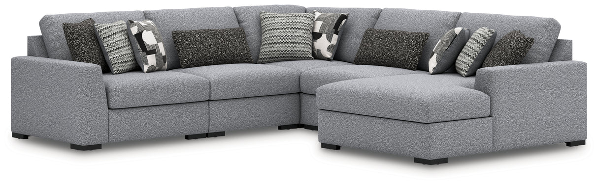 Furniture City Biloxi - Ashley Furniture - Bealton Sectional - RAF 5-Piece Sectional with Chaise / Salt and Pepper - 61305S7
