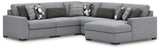 Furniture City Biloxi - Ashley Furniture - Bealton Sectional - RAF 5-Piece Sectional with Chaise / Salt and Pepper - 61305S7