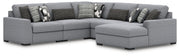 Furniture City Biloxi - Ashley Furniture - Bealton Sectional - RAF 5-Piece Sectional with Chaise / Salt and Pepper - 61305S7