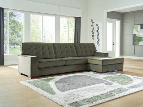 Furniture City Biloxi - Ashley Furniture - Caspian-Town Sectional - RAF 2-Piece Sectional with Chaise / Olive - PC61702S1