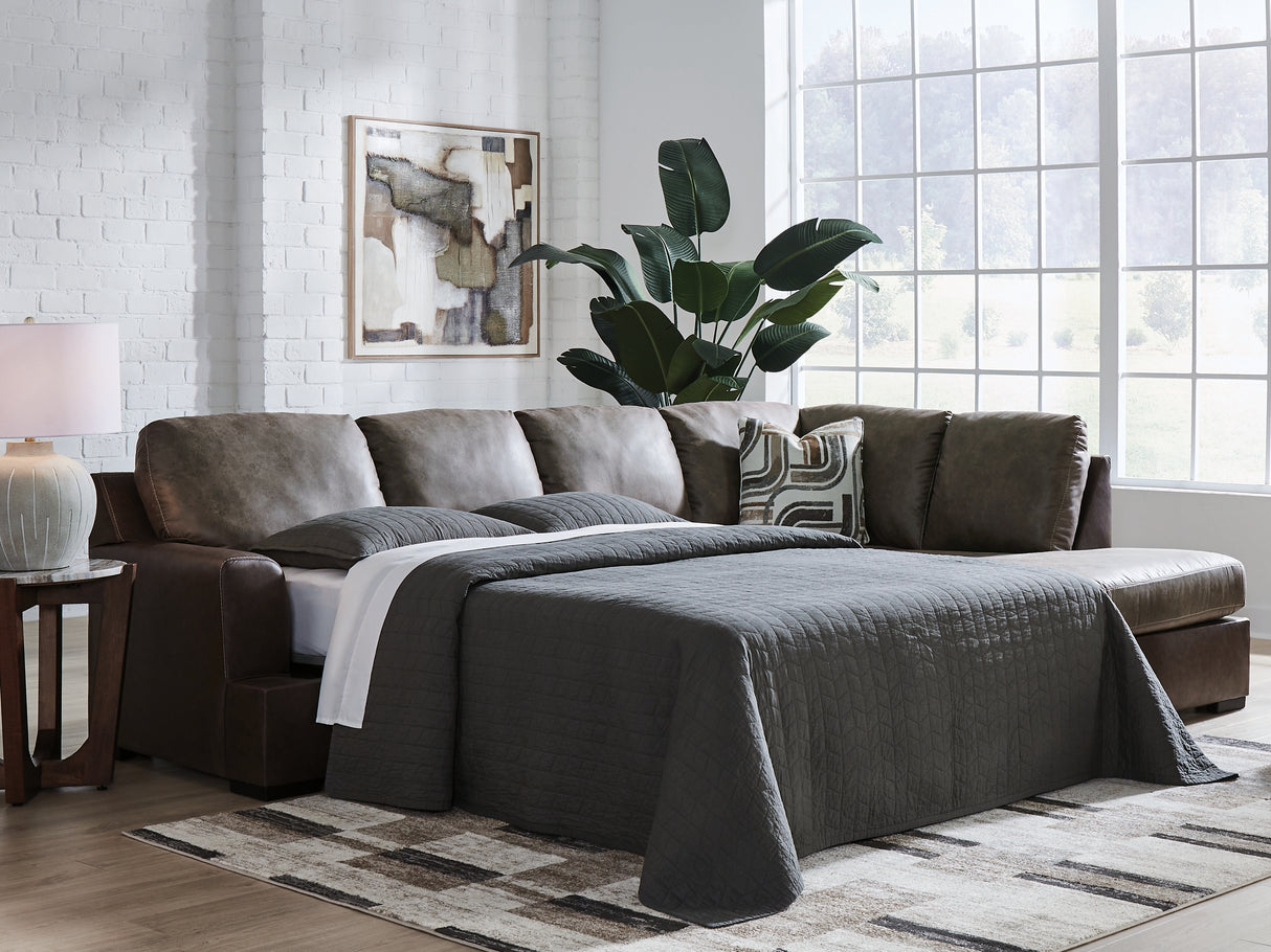 Furniture City Biloxi - Ashley Furniture - Castille Way Sectional - 2-Piece Sleeper Sectional with Chaise / Fossil - PC62703S5
