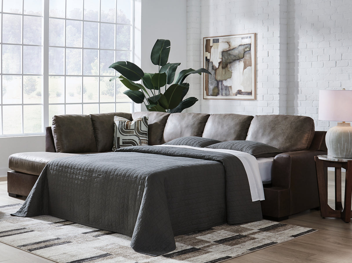 Furniture City Biloxi - Ashley Furniture - Castille Way Sectional - RAF 2-Piece Sleeper Sectional with Chaise / Fossil - PC62703S4
