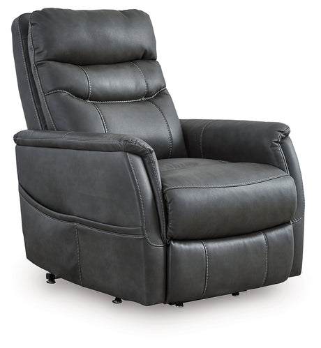 Furniture City Biloxi - Ashley Furniture - Strawbill Living Room - Power Lift Recliner / Sapphire - 6391012