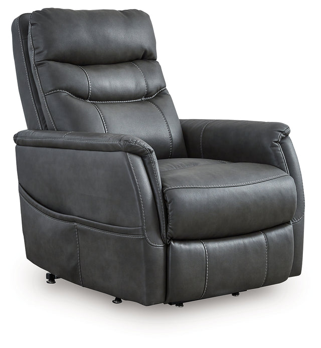 Furniture City Biloxi - Ashley Furniture - Strawbill Living Room - Power Lift Recliner / Sapphire - 6391012