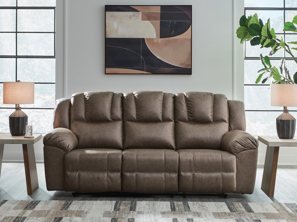 Furniture City Biloxi - Ashley Furniture - Lowilla Living Room - Reclining Sofa / Driftwood - PC6450688
