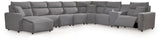 Furniture City Biloxi - Ashley Furniture - ModMax II Sectional - 8-Piece Power Reclining Sectional with Console / Salt and Pepper - 65906S47