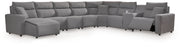 Furniture City Biloxi - Ashley Furniture - ModMax II Sectional - 8-Piece Power Reclining Sectional with Console / Salt and Pepper - 65906S47