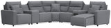Furniture City Biloxi - Ashley Furniture - ModMax II Sectional - 7-Piece Power Reclining Sectional with Chaise and Audio System / Salt and Pepper - 65906S45