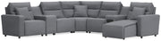 Furniture City Biloxi - Ashley Furniture - ModMax II Sectional - 7-Piece Power Reclining Sectional with Chaise and Audio System / Salt and Pepper - 65906S45